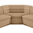 Meridian Cascade Camel Velvet Fabric Modular Sectional IMAGE 11