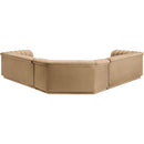 Meridian Cascade Camel Velvet Fabric Modular Sectional IMAGE 3