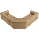 Meridian Cascade Camel Velvet Fabric Modular Sectional IMAGE 5