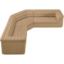 Meridian Cascade Camel Velvet Fabric Modular Sectional IMAGE 6
