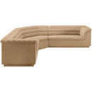  Manufacturer Color_Camel -- Cascade 148" Camel Velvet Upholstered 3 pc Modular Sectional IMAGE 7