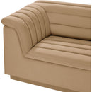 Meridian Cascade Camel Velvet Fabric Modular Sectional IMAGE 9