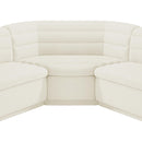 Meridian Cascade Cream Velvet Fabric Modular Sectional IMAGE 11