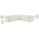  Manufacturer Color_Cream -- Cascade 148" Cream Velvet Upholstered 3 pc Modular Sectional IMAGE 14