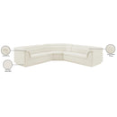 Meridian Cascade Cream Velvet Fabric Modular Sectional IMAGE 14