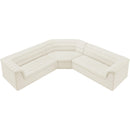 Manufacturer Color_Cream -- Cascade 148" Cream Velvet Upholstered 3 pc Modular Sectional IMAGE 4