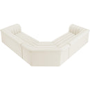  Manufacturer Color_Cream -- Cascade 148" Cream Velvet Upholstered 3 pc Modular Sectional IMAGE 5