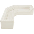  Manufacturer Color_Cream -- Cascade 148" Cream Velvet Upholstered 3 pc Modular Sectional IMAGE 6