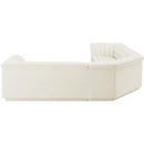  Manufacturer Color_Cream -- Cascade 148" Cream Velvet Upholstered 3 pc Modular Sectional IMAGE 7