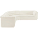  Manufacturer Color_Cream -- Cascade 148" Cream Velvet Upholstered 3 pc Modular Sectional IMAGE 8