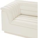 Meridian Cascade Cream Velvet Fabric Modular Sectional IMAGE 9