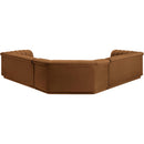 Meridian Cascade Saddle Velvet Fabric Modular Sectional IMAGE 3