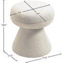 Color_Beige -- Meridian Drum Faux Shearling Teddy Fabric Upholstered Ottoman IMAGE 4