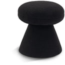 Meridian Drum Black Faux Shearling Teddy Fabric Ottoman/Stool IMAGE 1