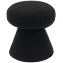  Color_Black -- Drum Black Faux Shearling Teddy Fabric Upholstered Ottoman IMAGE 3