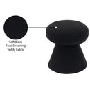 Meridian Drum Black Faux Shearling Teddy Fabric Ottoman/Stool IMAGE 5