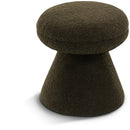  Color_Green -- Drum Green Faux Shearling Teddy Fabric Upholstered Ottoman IMAGE 1