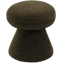  Color_Green -- Drum Green Faux Shearling Teddy Fabric Upholstered Ottoman IMAGE 3