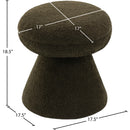 Color_Green -- Drum Green Faux Shearling Teddy Fabric Upholstered Ottoman IMAGE 4