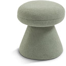  Color_Mint -- Drum Mint Faux Shearling Teddy Fabric Upholstered Ottoman IMAGE 1
