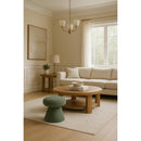  Color_Mint -- Drum Mint Faux Shearling Teddy Fabric Upholstered Ottoman IMAGE 2