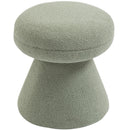  Color_Mint -- Drum Mint Faux Shearling Teddy Fabric Upholstered Ottoman IMAGE 3