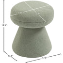  Color_Mint -- Drum Mint Faux Shearling Teddy Fabric Upholstered Ottoman IMAGE 4