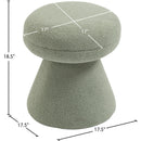 Meridian Drum Mint Faux Shearling Teddy Fabric Ottoman/Stool IMAGE 4
