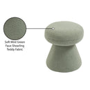  Color_Mint -- Drum Mint Faux Shearling Teddy Fabric Upholstered Ottoman IMAGE 5