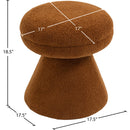  Color_Saddle -- Drum Saddle Faux Shearling Teddy Fabric Upholstered Ottoman IMAGE 4