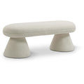  Color_Beige -- Meridian Drum Faux Shearling Teddy Fabric Upholstered Bench IMAGE 1