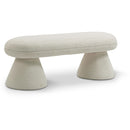  Color_Beige -- Meridian Drum Faux Shearling Teddy Fabric Upholstered Bench IMAGE 1