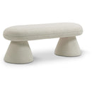 Meridian Drum Beige Faux Shearling Teddy Fabric Bench IMAGE 1