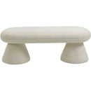  Color_Beige -- Meridian Drum Faux Shearling Teddy Fabric Upholstered Bench IMAGE 3