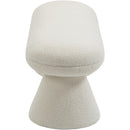  Color_Beige -- Meridian Drum Faux Shearling Teddy Fabric Upholstered Bench IMAGE 4