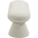 Meridian Drum Beige Faux Shearling Teddy Fabric Bench IMAGE 4