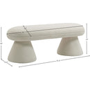  Color_Beige -- Meridian Drum Faux Shearling Teddy Fabric Upholstered Bench IMAGE 5