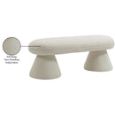  Color_Beige -- Meridian Drum Faux Shearling Teddy Fabric Upholstered Bench IMAGE 6