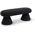  Color_Black -- Drum Black Faux Shearling Teddy Fabric Upholstered Bench IMAGE 1