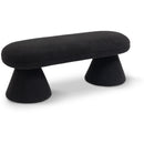  Color_Black -- Drum Black Faux Shearling Teddy Fabric Upholstered Bench IMAGE 1