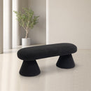  Color_Black -- Drum Black Faux Shearling Teddy Fabric Upholstered Bench IMAGE 2