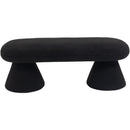  Color_Black -- Drum Black Faux Shearling Teddy Fabric Upholstered Bench IMAGE 3