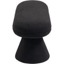 Meridian Drum Black Faux Shearling Teddy Fabric Bench IMAGE 4