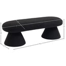  Color_Black -- Drum Black Faux Shearling Teddy Fabric Upholstered Bench IMAGE 5