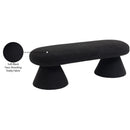  Color_Black -- Drum Black Faux Shearling Teddy Fabric Upholstered Bench IMAGE 6
