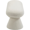  Color_Cream -- Drum Cream Faux Shearling Teddy Fabric Upholstered Bench IMAGE 4