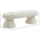  Color_Cream -- Drum Cream Faux Shearling Teddy Fabric Upholstered Bench IMAGE 5