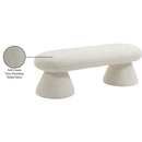  Color_Cream -- Drum Cream Faux Shearling Teddy Fabric Upholstered Bench IMAGE 6