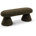  Color_Green -- Drum Green Faux Shearling Teddy Fabric Upholstered Bench IMAGE 1