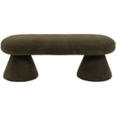  Color_Green -- Drum Green Faux Shearling Teddy Fabric Upholstered Bench IMAGE 3